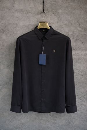 Loui_s vuitton chest logo japanese lycra full sleeves shirt black 
