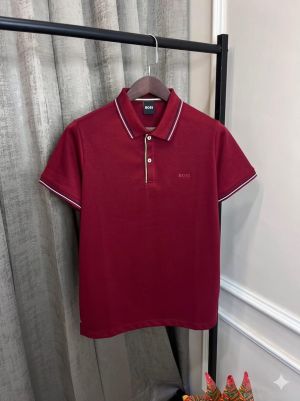 Hugo_Boss Red Store Article Premium Collar Neck T-Shirt(1094) 