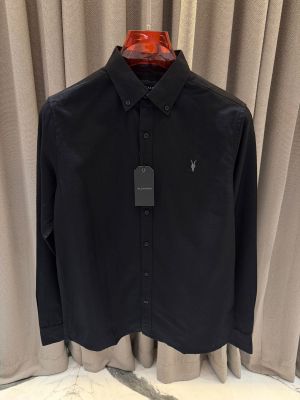 All Saints Chest Logo Full Sleeves Shirt Black