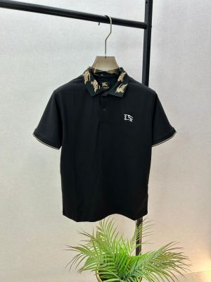 Burberr y Black Polo Premium Collar Neck T-shirt F3671-BL