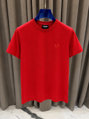 True Religion Embossed Logo Round Neck T-shirt Red