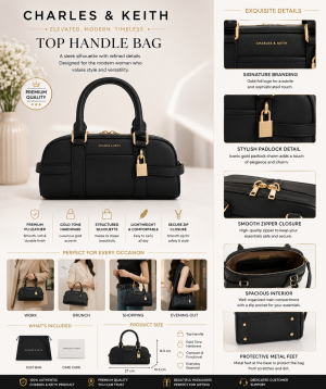 CHARLE.S & KEITH BLACK SCOTTIE BOWLING BAG PREMIUM PACKING
