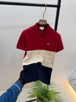 Lacost e Red Polo Premium Collar Neck T-shirt F3861-RE