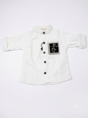 Boys Partywear White Shirt With Embroidery