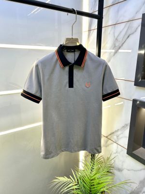 Fred Perry Grey Polo Premium Collar Neck T-shirt F3755-GY