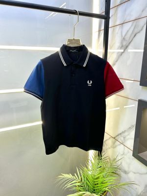 Fred Perry Black Polo Premium Collar Neck T-shirt F3755-B2
