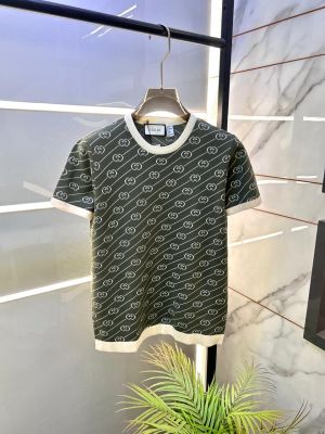 Gucc i Imported Monogram Green knitted Super Premium Round Neck T-shirt F3511-GR
