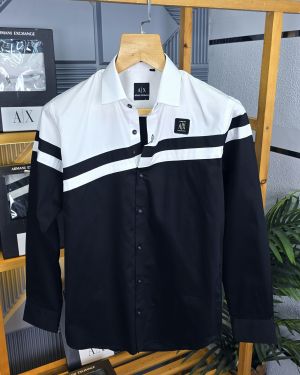 Ax Shirts White Black M466-W