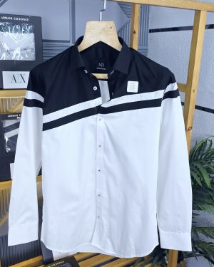 Ax Shirts Black White M466-BK
