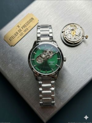 TISSO T AUTOMATIC POWERMATIC SILVER GREEN 444