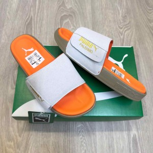 WMNS Pum.a Leadcat Palermo Foil Grey Orange Brown Slides