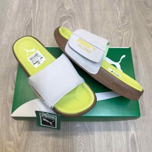 WMNS Pum.a Leadcat Palermo Foil Grey Lime Brown Slides