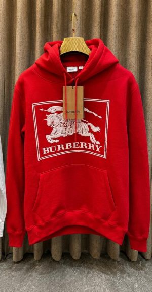 SALE BURBERR-Y RED PRINTED HOODIE