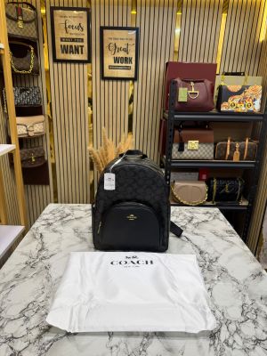 COAC_H LEATHER COURT WITH DUST BAG PREMIUM QUALITY BAGPACK [APRICOT BROWN]
