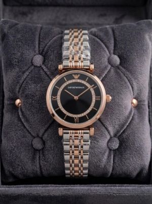 Emporio_Arman_i Women 2 Tone Black Colour Round Diamond Dial 192