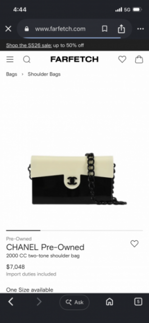 chane_L Pre owned 2000 CC two- tone shoulder bag with box STORE ARTICLE 834