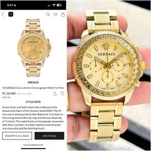 VERSAC E GRACE MENS CHRONOGRAPH WORKING GOLD BLACK 455
