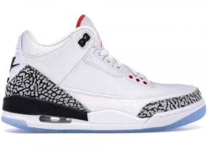NIK EE AIR JORDAN  3 THROW LINE WHITE CEMENT
