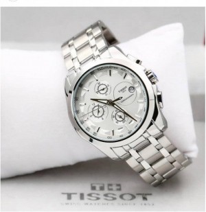 TISS OT SLIVER WHITE CHRONOGRAPH WORKING WATCH PREMIUM QUALITY