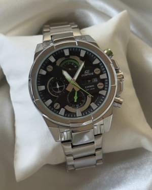 EDIFICE CASIO SILVER BLACK WATCH PREMIUM QUALITY