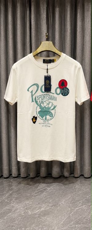 SALE RALP_H LAUREN WHITE PRINTED PREMIUM TSHIRT