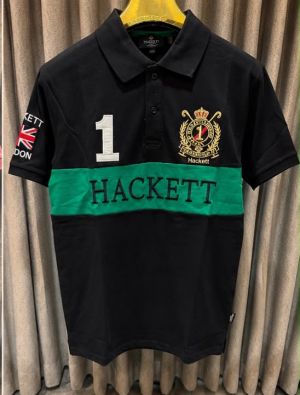 SALE HACKET_T BLACK GREEN PREMIUM POLO