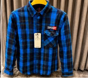 SALE SUPERDRY PREMIUM BLUE CHEQUES SHIRT