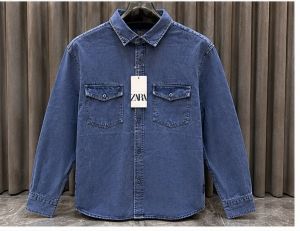 SALE ZAR_A BLUE DENIM PREMIUM SHIRT
