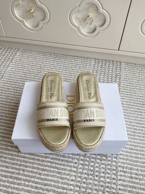 Christian_Dio.r_Dway_Platform_Slide_Sandals_Gold_Embroidered_Signature_Strap_With_OG_Carry_Bag_3369_Gold