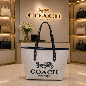 Coac_h voyager jet set print tote bag with dust bag 5507