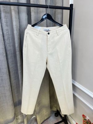 Lacost_e Cream Light Weight Premium Cotton Linen Pant(1122)