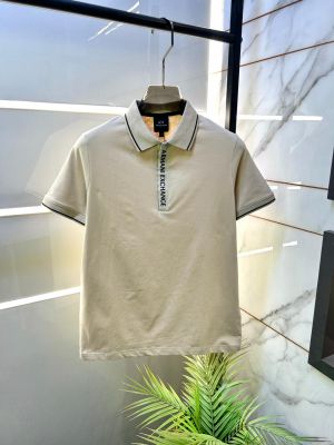 Arman_i Exchange Beige Zipper Polo Premium Collar Neck T-shirt F3900-BE