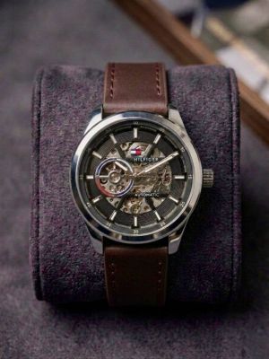 Tommy_Hilfige_r Automatic Leather Belt Black Silver Brown 293