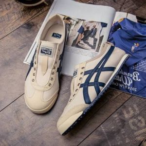 Onitsuk a Tiger Slip on Navy Blue Beige  (bs27)
