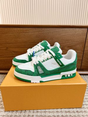 LOUI.S VUITTON TRAINER MONOGRAM GREEN DENIM