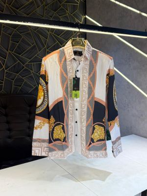 sale_VERSACE WHITE PRINTED PREMIUM IMPORTED SHIRT WITH BRAND POLLY BAG (1743)
