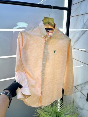 Sale Ralp h Lauren Linen Pink Embroidery Logo Super Premium Shirt F2608-PI