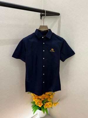 Loro Piana Navy Half Sleeves Super Premium Shirt F3905-NY