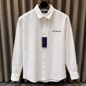 TOMMY HILFIGE_R PREMIUM WHITE  LINEN COTTON SHIRT