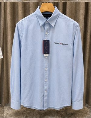 TOMMY HILFIGE_R PREMIUM BLUE LINEN COTTON SHIRT