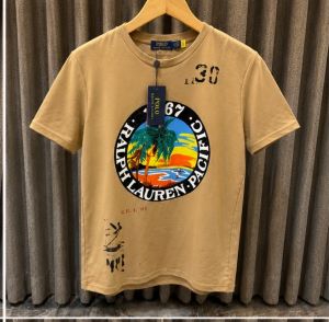 RALP_H LAUREN PREMIUM BEIGE PRINTED TSHIRT