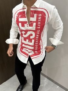 DDIESEL IMP MATTY COTTON FABRIC SHIRT CS394