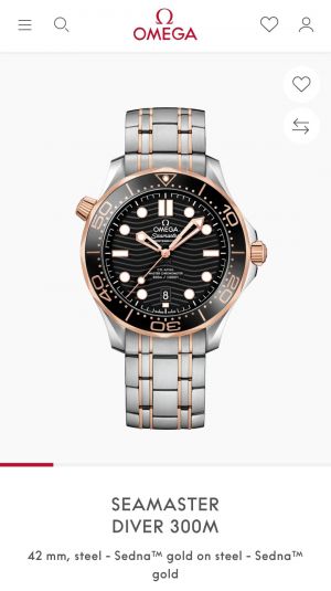 Omeg_a Seamaster Diver 300M Automatic 2Ton-Copper-Black