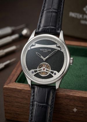 PATEK PHILIPP E LEATHER AUTOMATIC BLACK DIAL  511