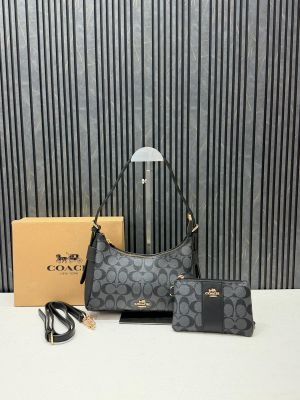 Coachh Laurel Mini Black Black Combo With Original Box Dustcover Wristlet Tags