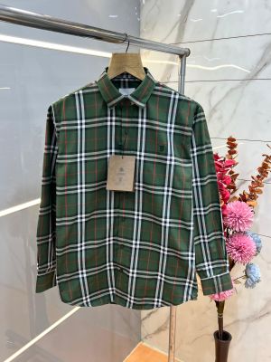 Burberr y Premium Checks Shirt With custom Branded Button Tagging And Brand Packing 3800 