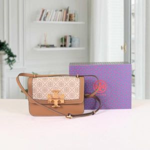 Tor_y Burch Eleanor Premium Quality Shoulder Bag With OG Magnetic Box & Dust Bag (Denim Brown - 1134)