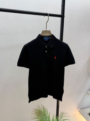 Ralp h Lauren Black Polo Premium Collar Neck T-shirt F3868-BL