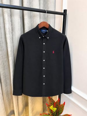 Ralp_h Lauren Polo Black Premium Heavy Oxford Cotton Shirt(1136)