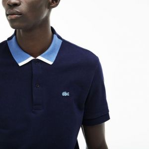 Lacost e Navy Premium Cotton Lycra Pique fabric Polo Tshirt with Collar Design With Embroidery Logo 4346